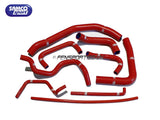 Red Samco Coolant Hose Set for MR2 MK2 NA Rev 3