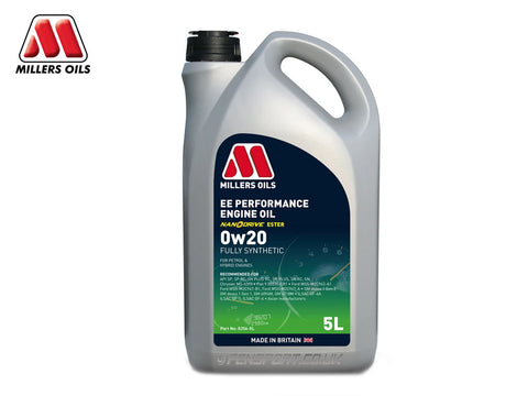 Millers - EE Performance Fully Synthetic Engine Oil With Nano Tec - 0w20 - API SP - ILSAC GF-6A - 5 Litre