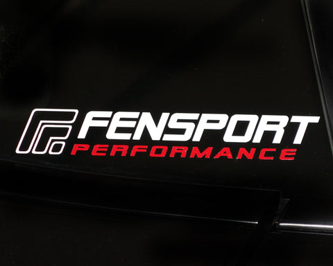 White-Red Large Fensport Performance Sticker (45cm X 6.3cm)