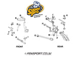 SuperPro - Front Strut Bar to Chassis Mounting - IS200, RS200, IS300, JZX90, JZX100 - SPF3040K